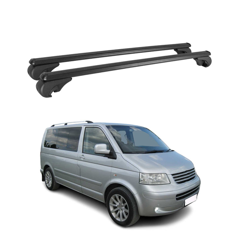 Barres de toit Transversales pour VW Multivan T5 T6 Caravelle Aluminium Noir