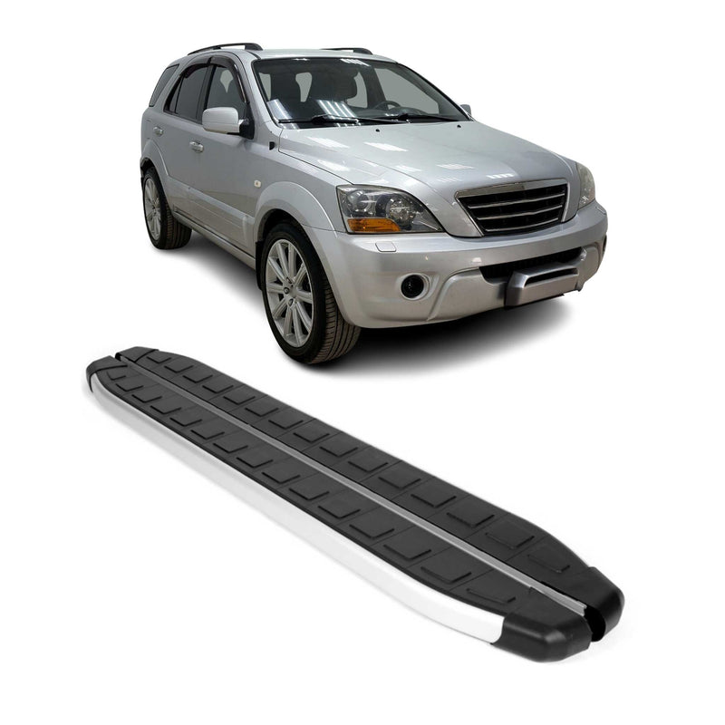 Marchepieds Latéraux pour Kia Sorento 2002-2009 Aluminium Noir Gris 2Pcs