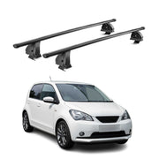 Barres de toit transversales acier pour Seat Mii 2011-2021 TÜV 75 kg Noir 2Pcs