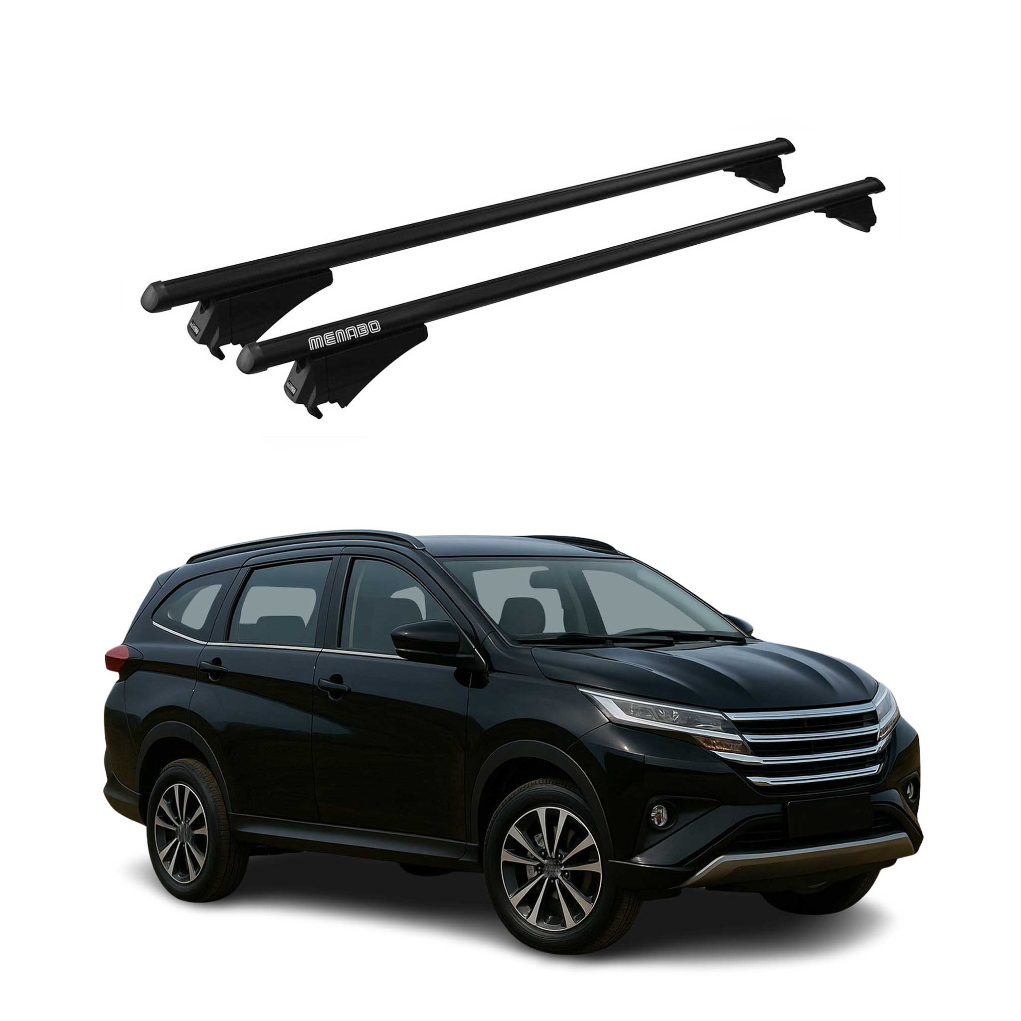 Tiger Barres de toit transversales pour Daihatsu Terios 2017-2024 Noir
