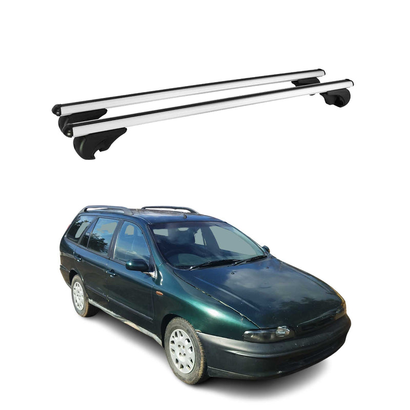 Barres de toit Transversales pour Fiat Marea Weekend 1996-2003 Aluminium Argent