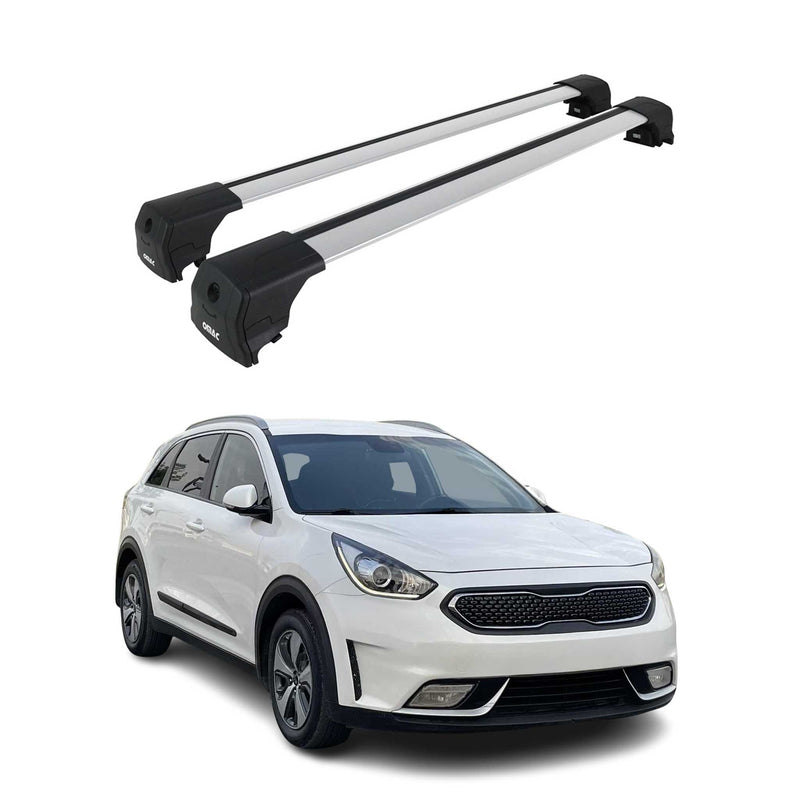 Barres De Toit Transversales pour Kia Niro 2017-2021 Aluminium 2Pcs Gris ABE