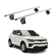 Barres de toit transversales Alu pour Ssangyong Tivoli 2015-2023 TÜV Gris 2Pcs