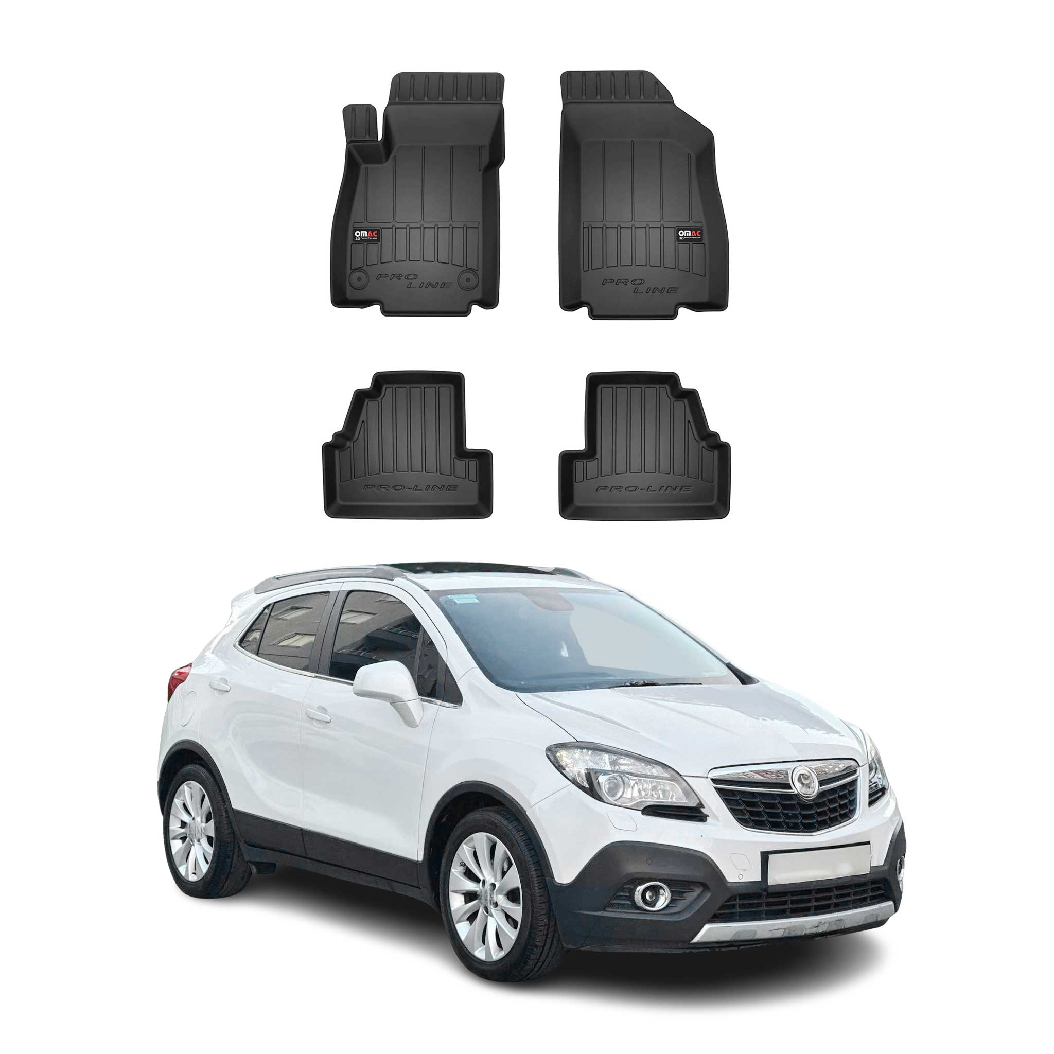 OMAC Tapis de sol en caoutchouc pour Opel Mokka Mokka X 2012-2020 Noir Premium
