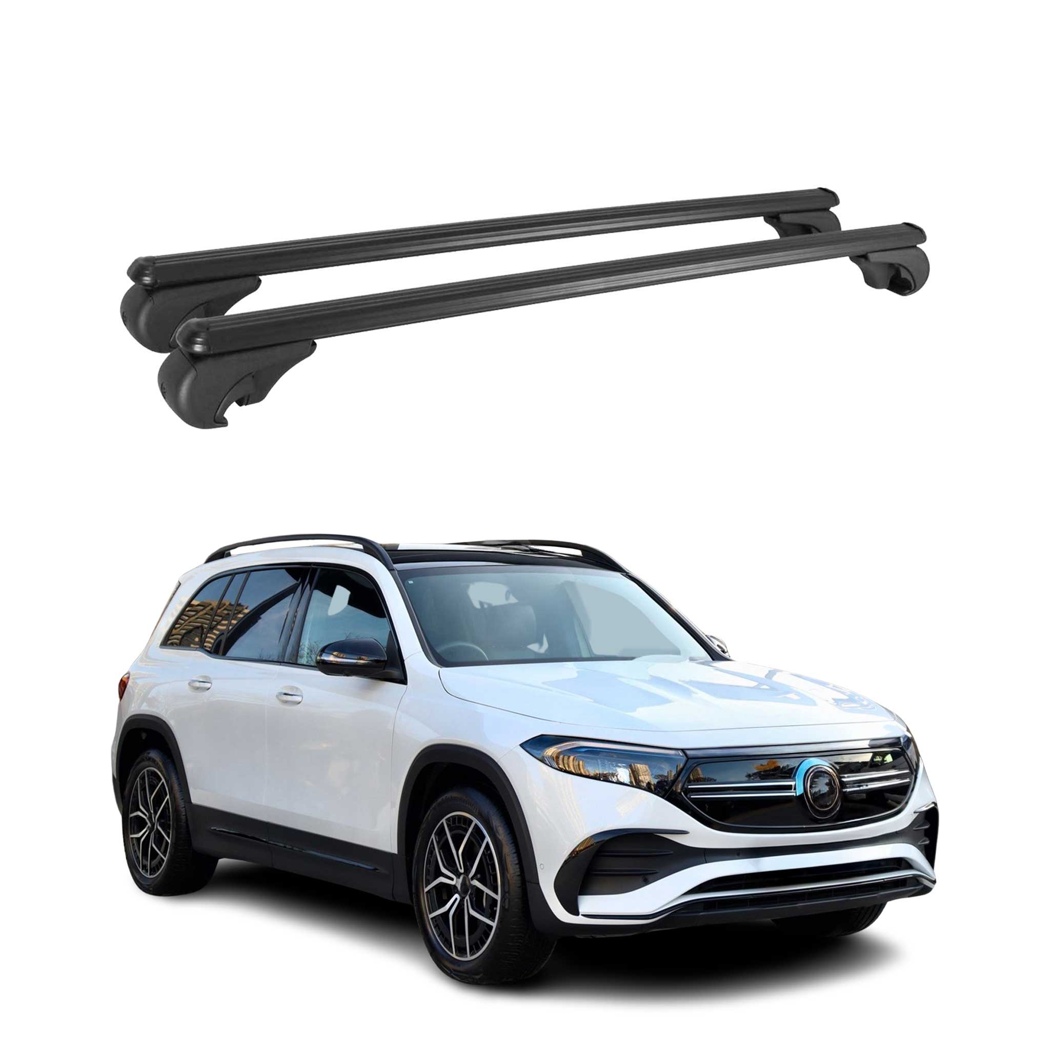 Barres de toit Transversales pour Mercedes EQB 2020-2026 Aluminium Noir