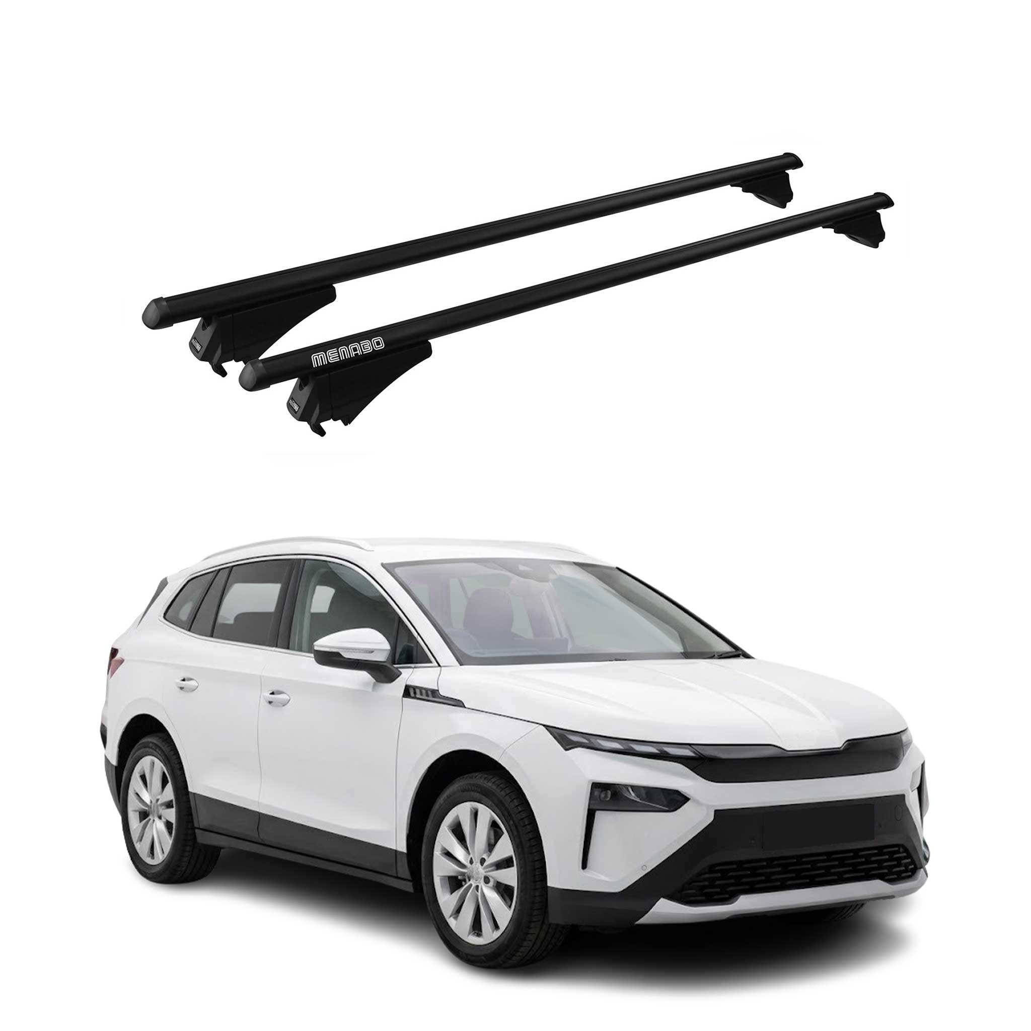 Menabo Barres de toit transversales pour Skoda Elroq 2024-2026 Noir Aluminium 2x