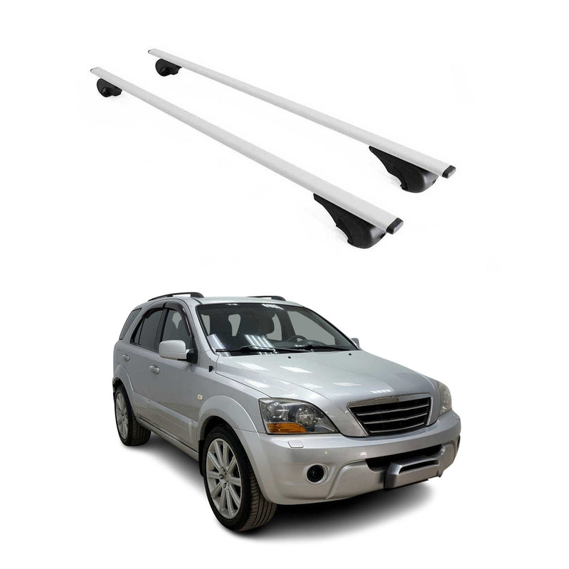 Barres de toit Transversales pour Kia Sorento 2002-2009 Fer Argent