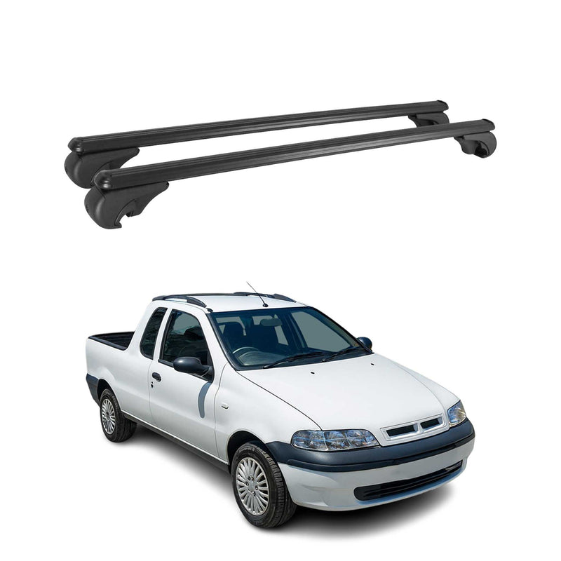 Barres de toit Transversales pour Fiat Strada 2004-2024 Aluminium Noir
