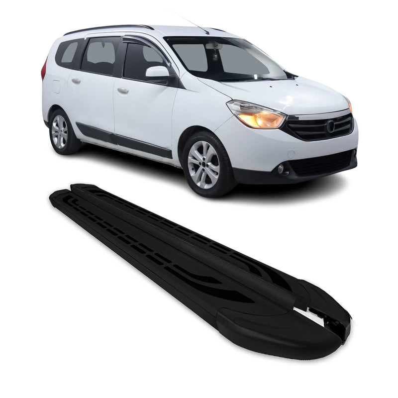 Marchepieds Latéraux pédale pour Dacia Lodgy 2012-2024 Aluminium Noir 2Pcs