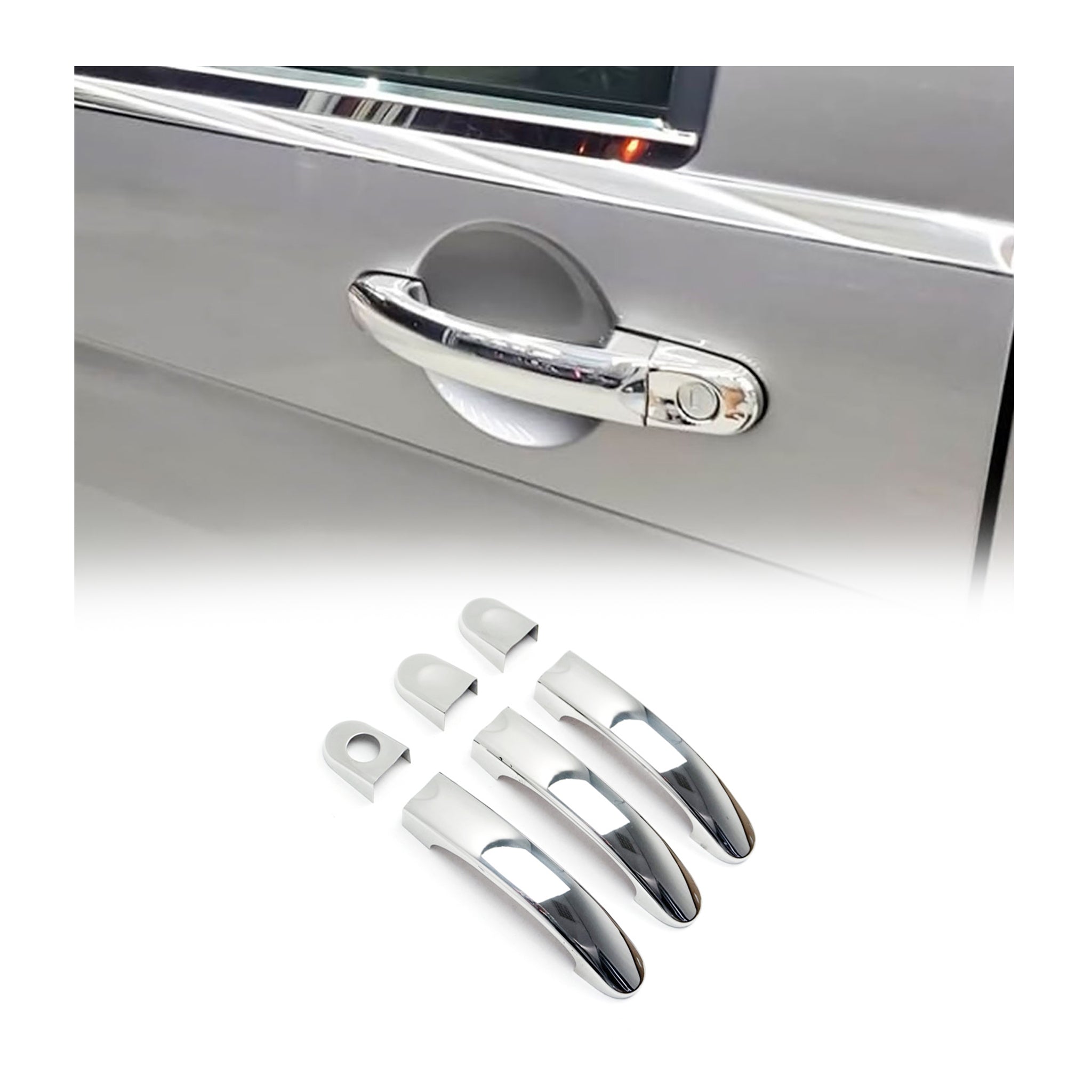 Couverture Poignée de porte pour VW Multivan T5 2003-2015 3 Portes Acier 6Pcs