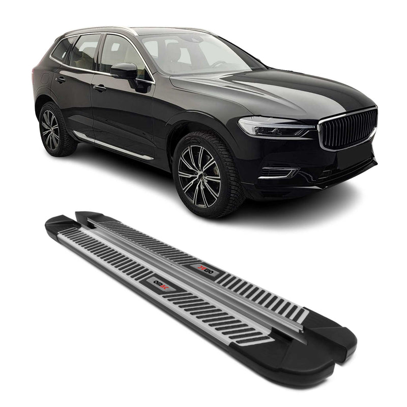2017-2024 Volvo XC60 Marchepieds latéraux pédale Aluminium Noir Gris 2Pcs