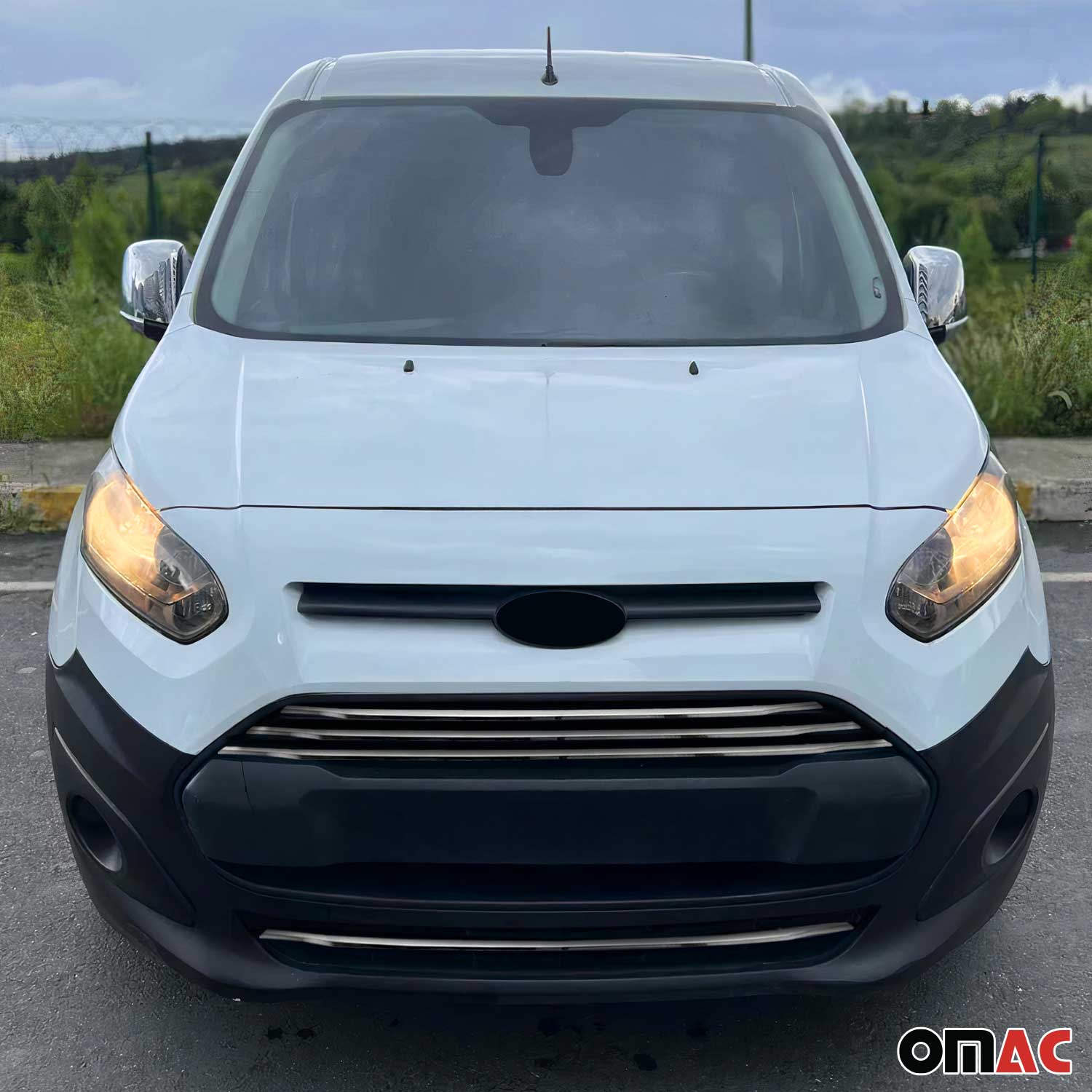Moulure de Grille de Calandre pour Ford Connect 2014-2019 Chromé 4Pcs