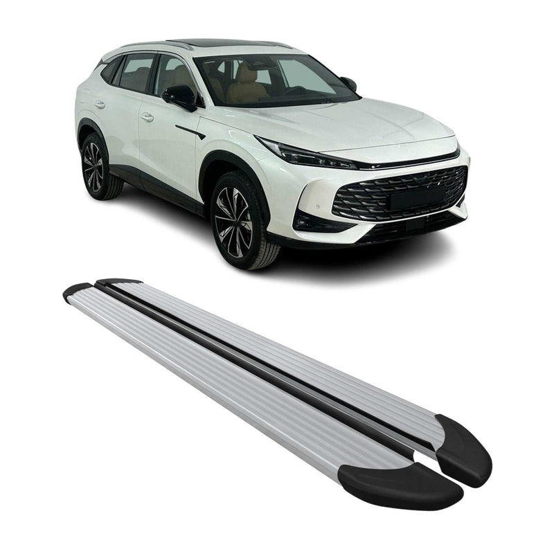 2024-2025 MG HS II Marchepieds Latéraux pédale Aluminium Argent 2Pcs