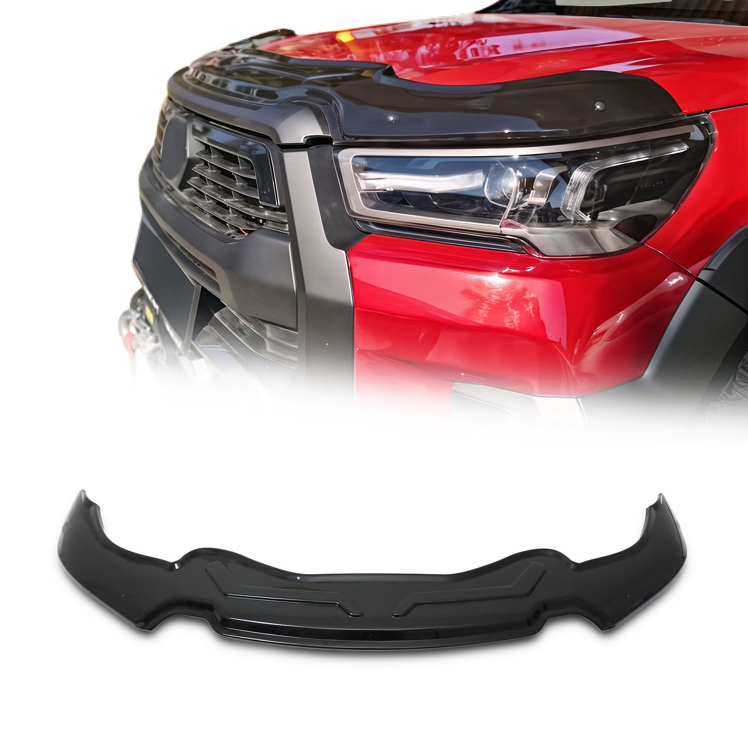 Déflecteur De Capot pour Toyota Hilux Pk 2020-2025 Chauve-souris Noir en ABS