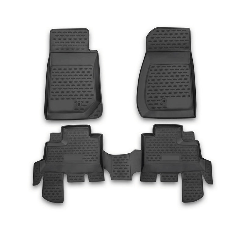 Tapis de sol pour Jeep Wrangler 2007-2017 en caoutchouc TPE 3D Noir 4Pcs