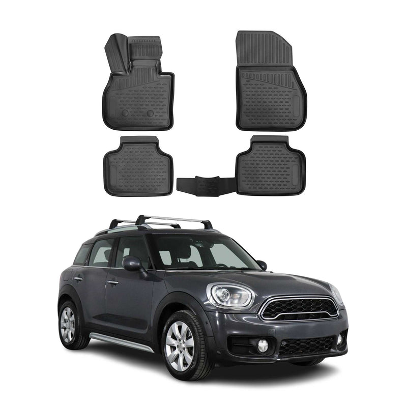 Tapis de sol pour Mini Countryman F60 2016-2025 en caoutchouc TPE 3D Noir 4Pcs