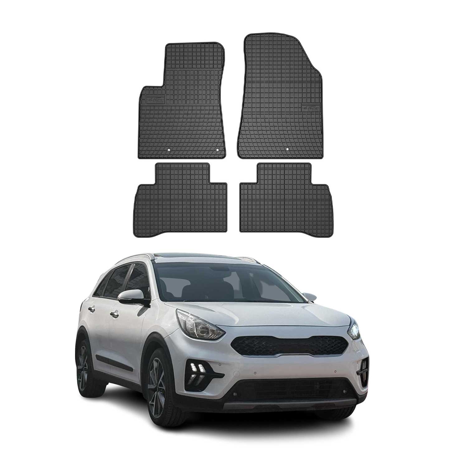 Tapis de Sol pour Kia Niro 2016-2021 Caoutchouc Noir