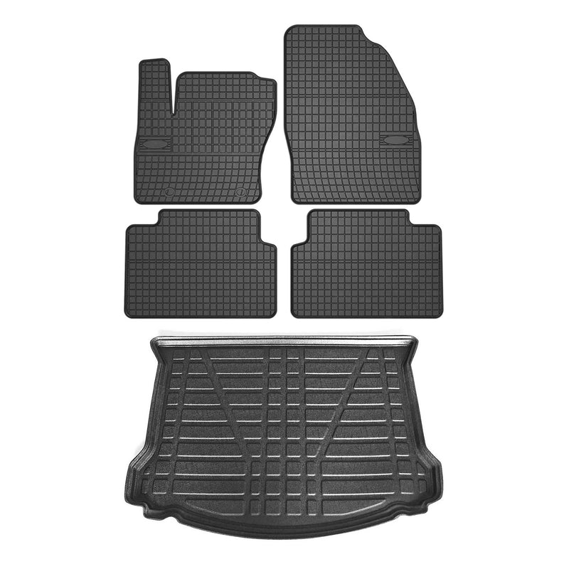 Kit Tapis de sol et coffre pour Ford Kuga 2008-2012 TPE Noir