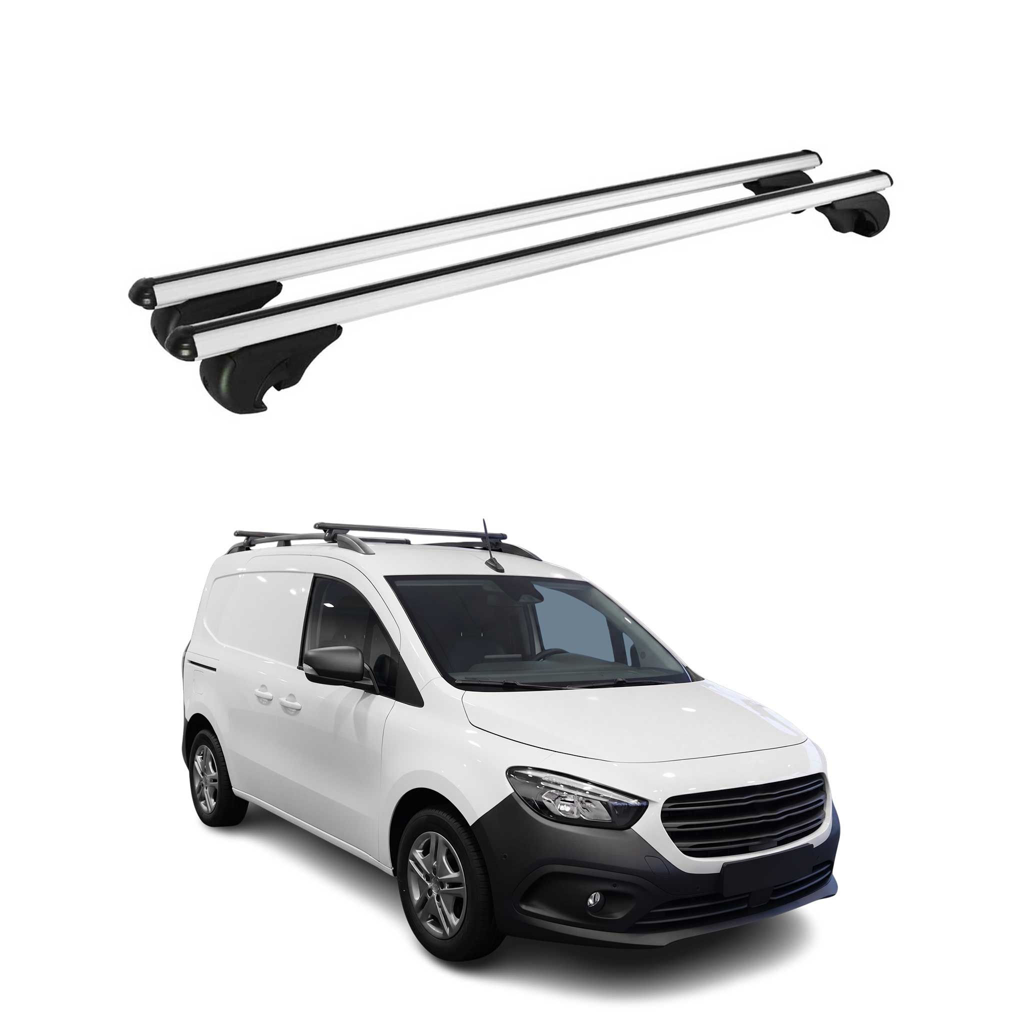 Barres de toit Transversales pour Mercedes Citan W420 2021-2026 TÜV Alu Gris 2x