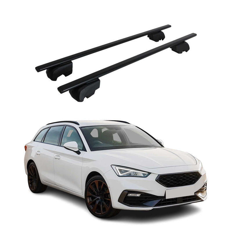 Barres de toit Transversales pour Cupra Leon ST 2020-2025 Fer Noir ABE