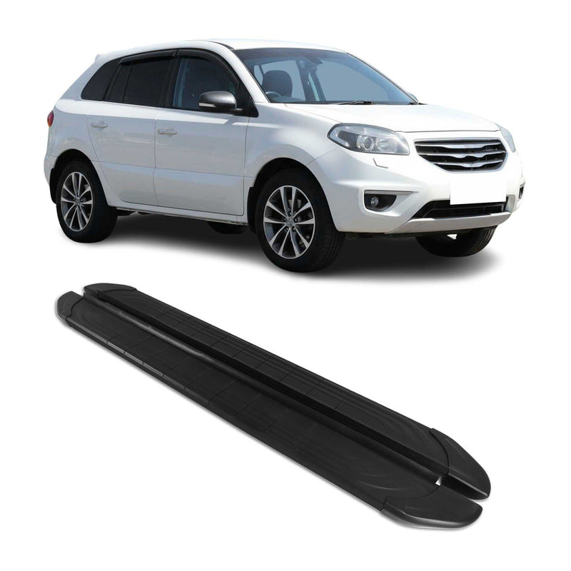 Marchepieds Latéraux pédale pour Renault Koleos 2007-2017 2Pcs Aluminium Noir