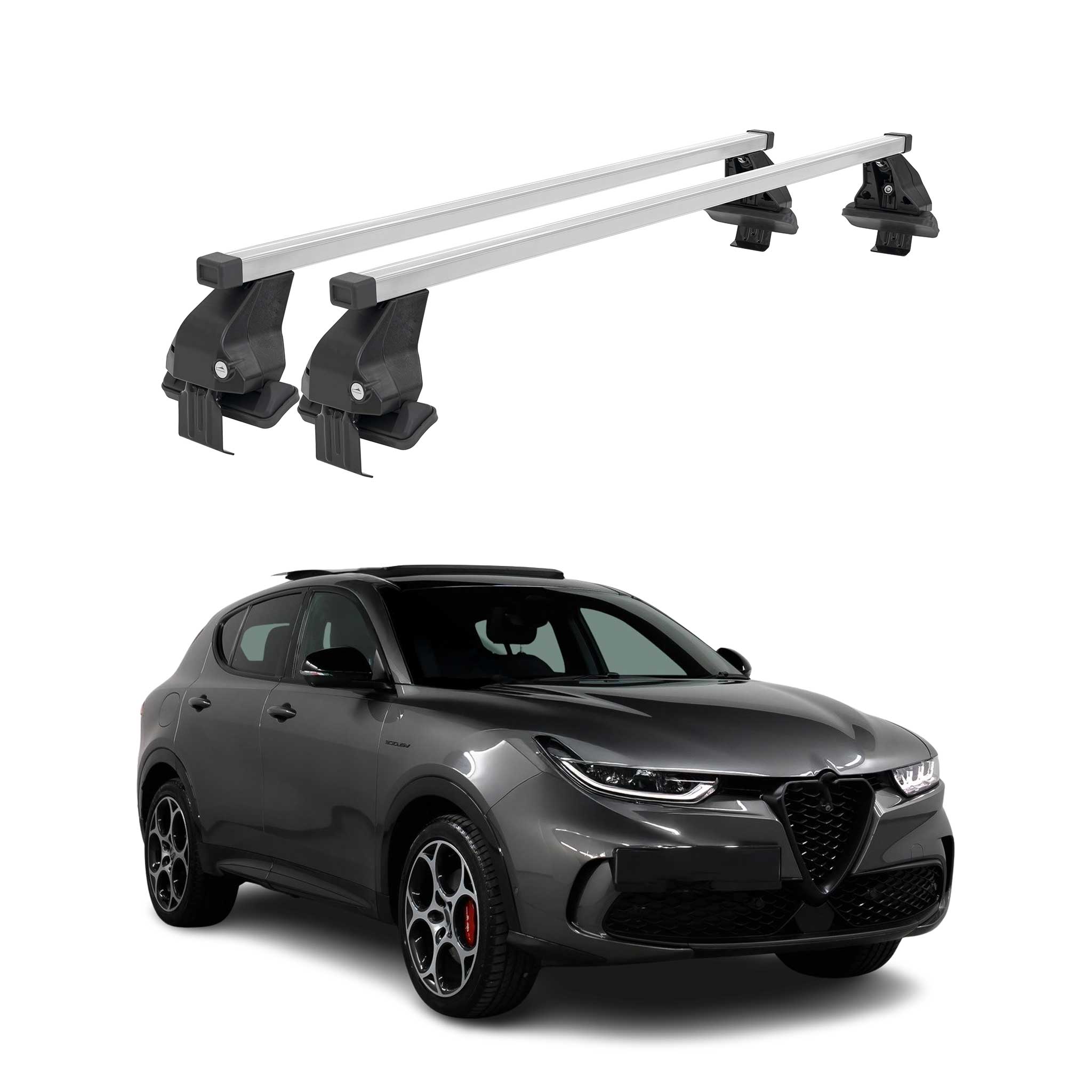 Barres de toit transversales Menabo pour Alfa Romeo Tonale 2022-2025 Gris