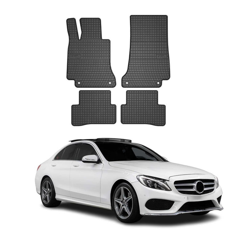 Tapis de Sol pour Mercedes Classe C W205 2014-2021 Caoutchouc Noir