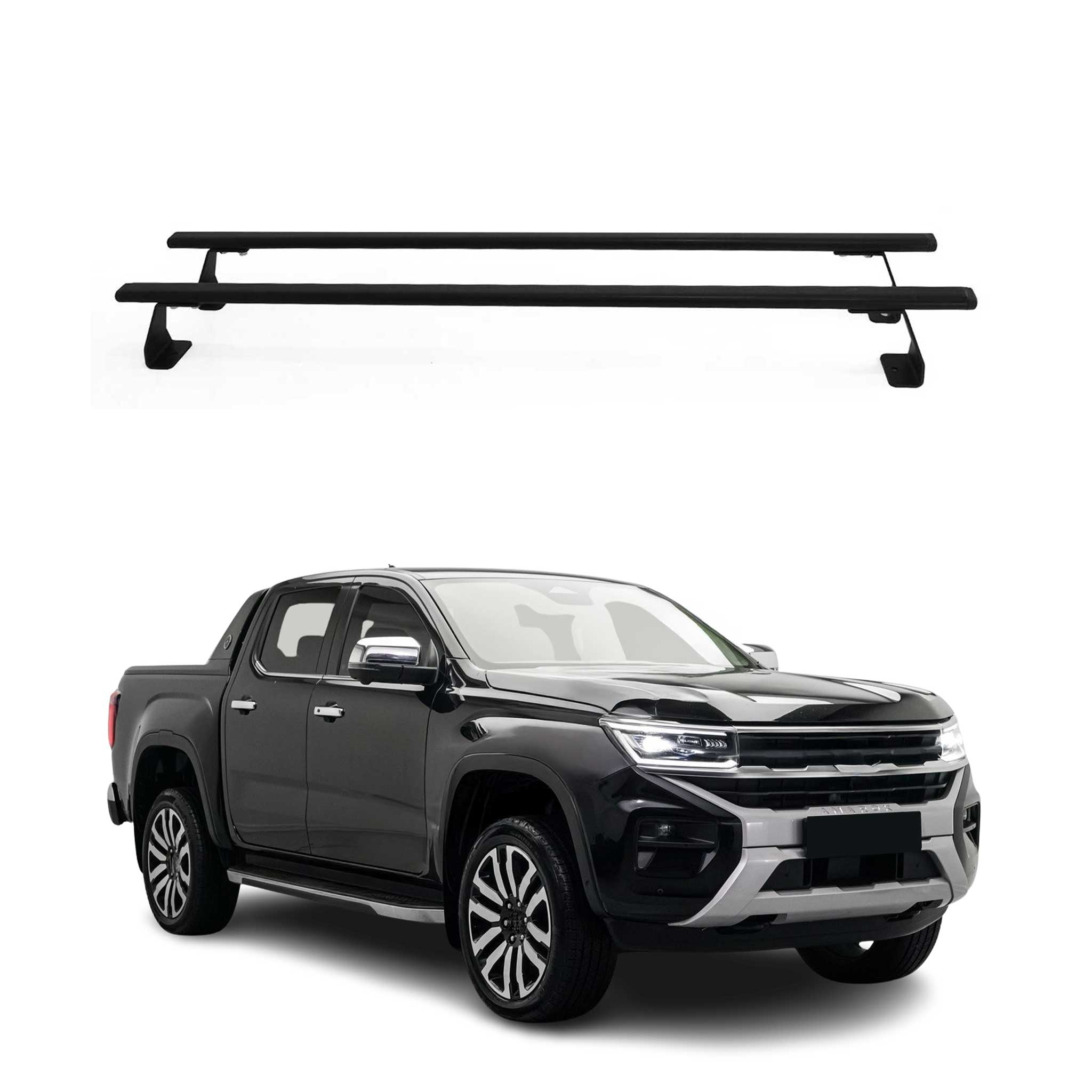 Barres de toit transversales pour VW Amarok 2023-2026 Acier Noir 2Pcs