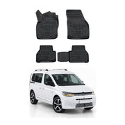 Tapis de sol pour Volkswagen Caddy 2021-2027 Noir 3D en Caoutchouc TPE 4Pcs