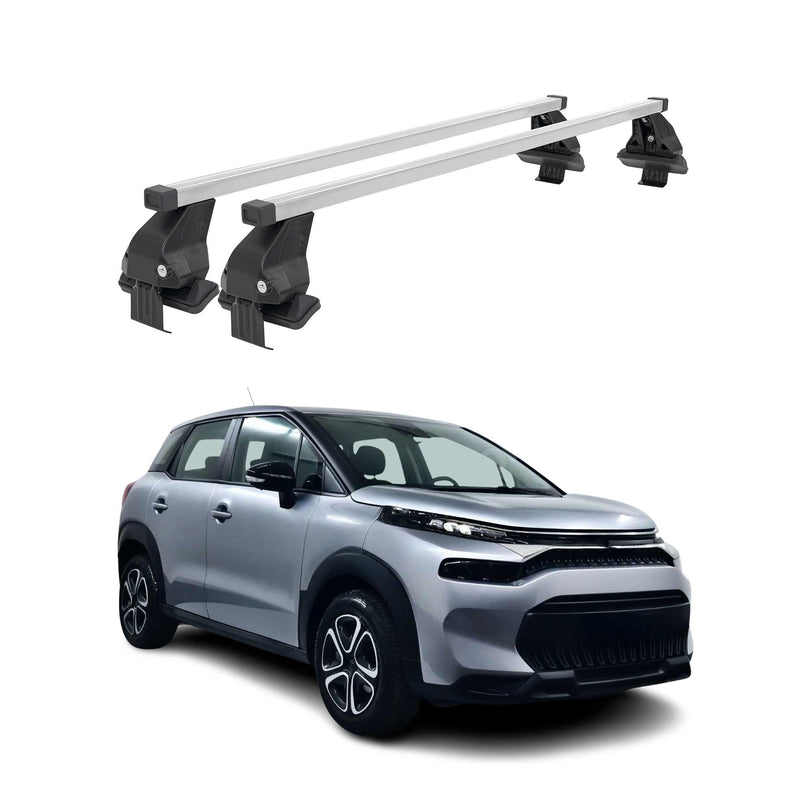 Menabo Barres de toit transversales pour Citroen C3 Aircross 2017-24 Acier Gris