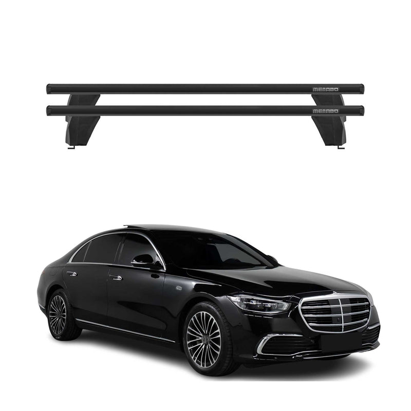 Menabo Barres de toit transversales pour Mercedes Classe S W223 2020-25 Alu Noir