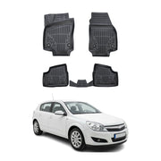 Tapis de sol pour Opel Astra H 2005-2009 Noir 3D en Caoutchouc TPE 4x