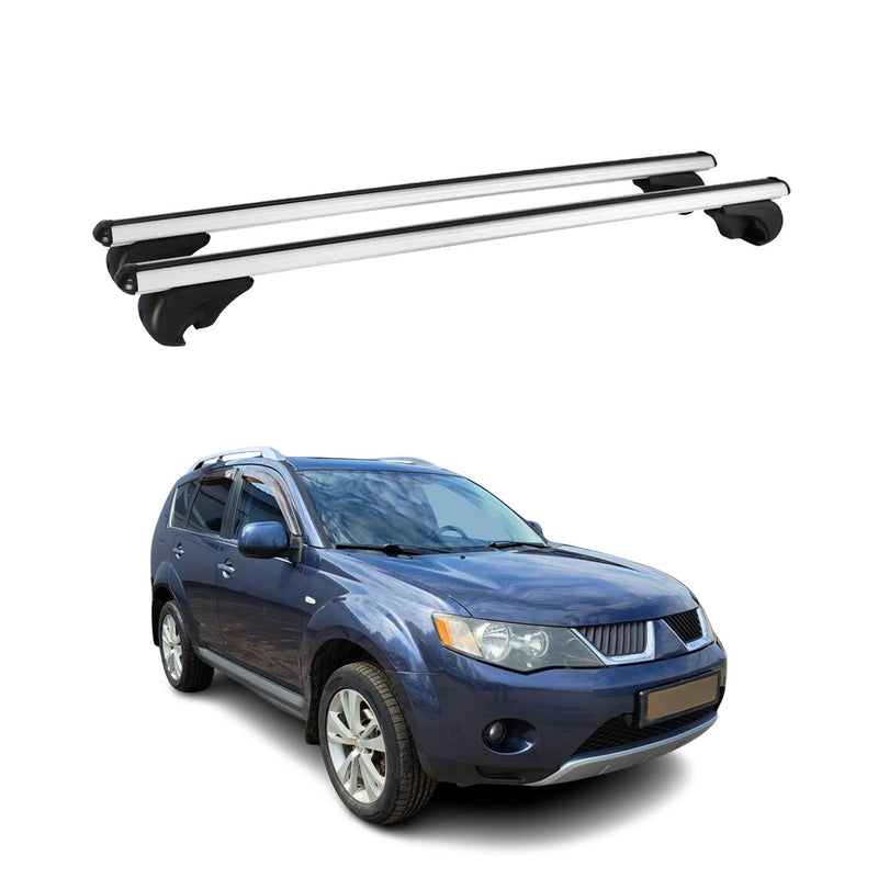 Barres de toit Transversales pour Mitsubishi Outlander 2006-2012 Alu Argent