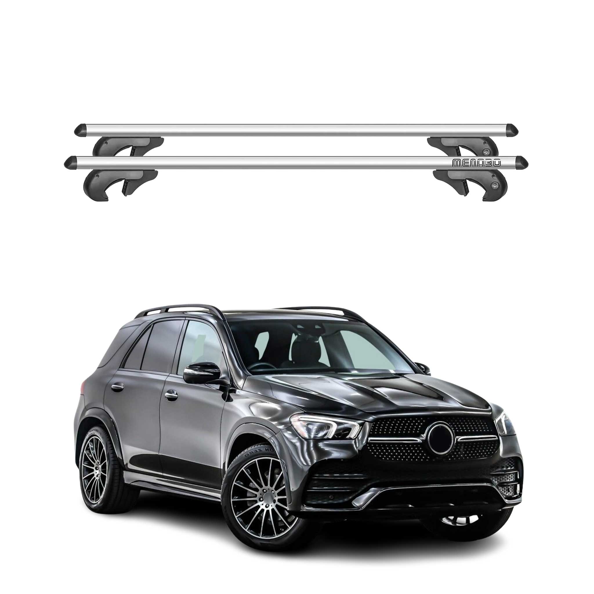 Barres de toit transversales pour Mercedes GLE V167 2018-2025 90kg Alu Gris