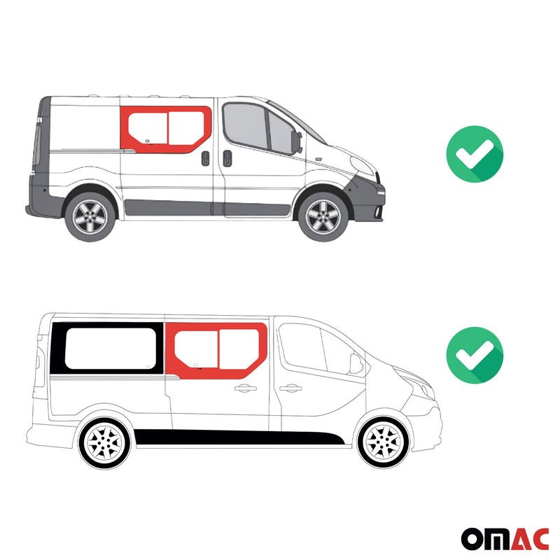 Vitre de Porte pour Opel Vivaro 2001-2014 L1 L2 Avant Droit coulissante