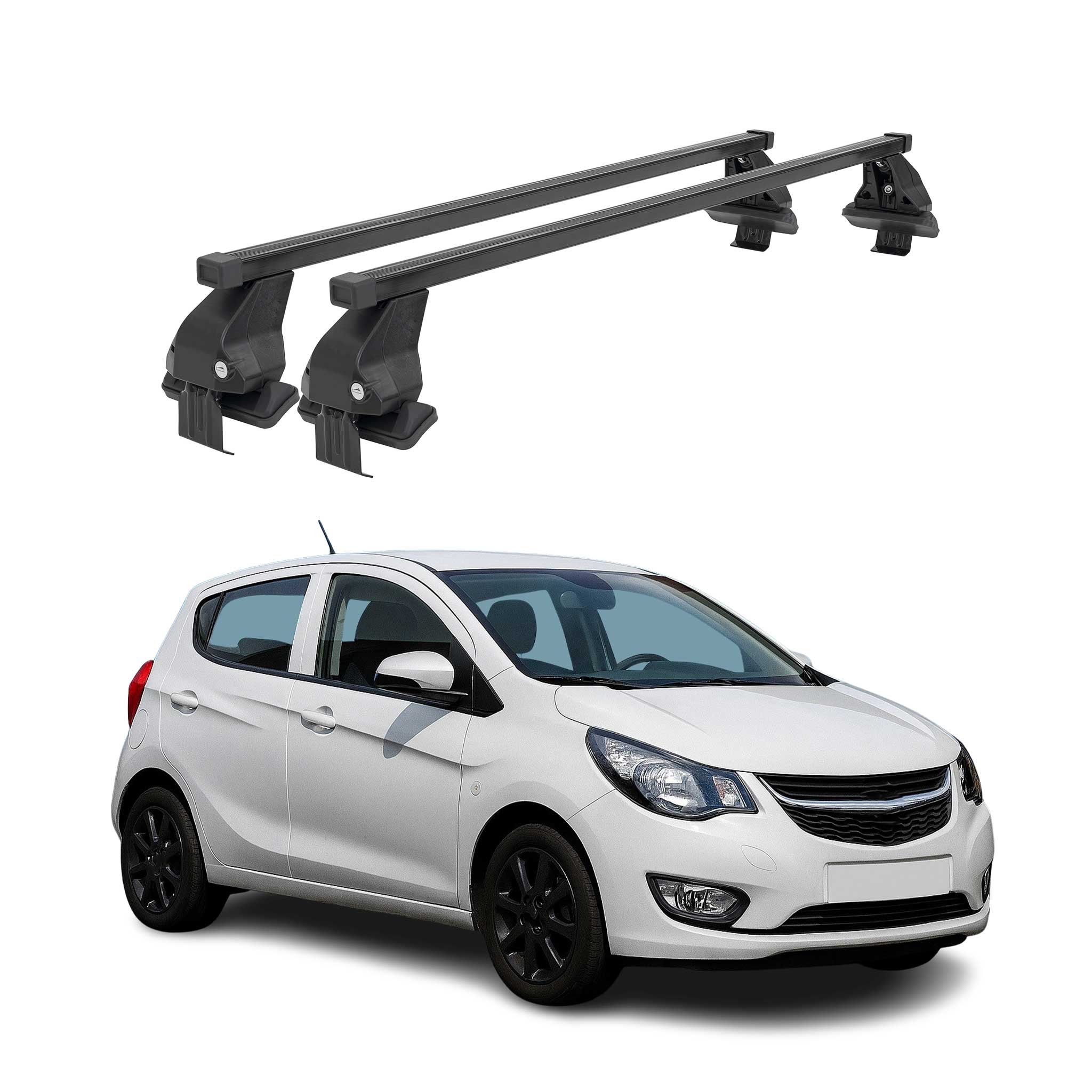 Barres Transversales Menabo pour Opel Karl 2015-2019 Noir