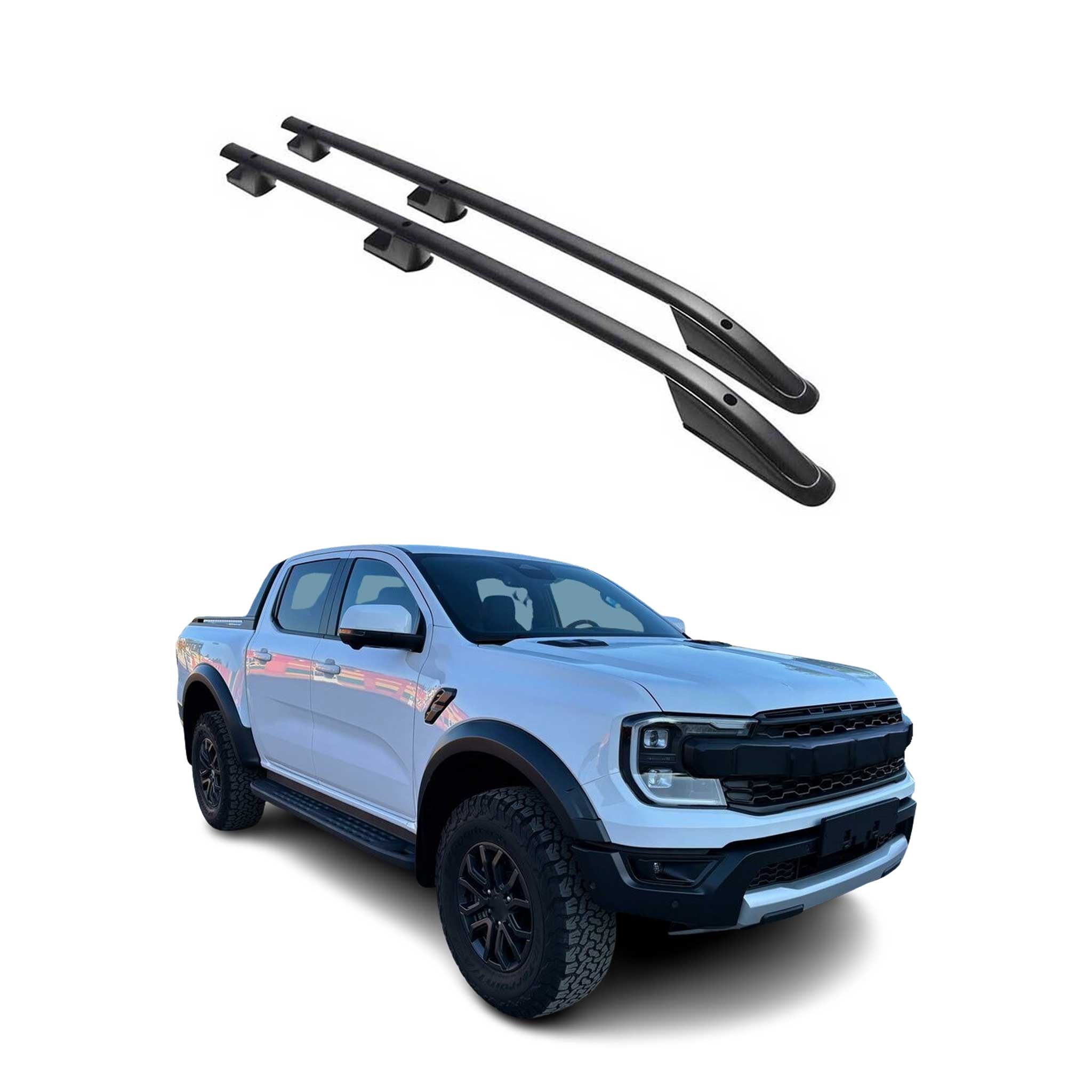 Barres de toit longitudinales pour Ford Ranger PK P703 2022-2026 Aluminium Noir