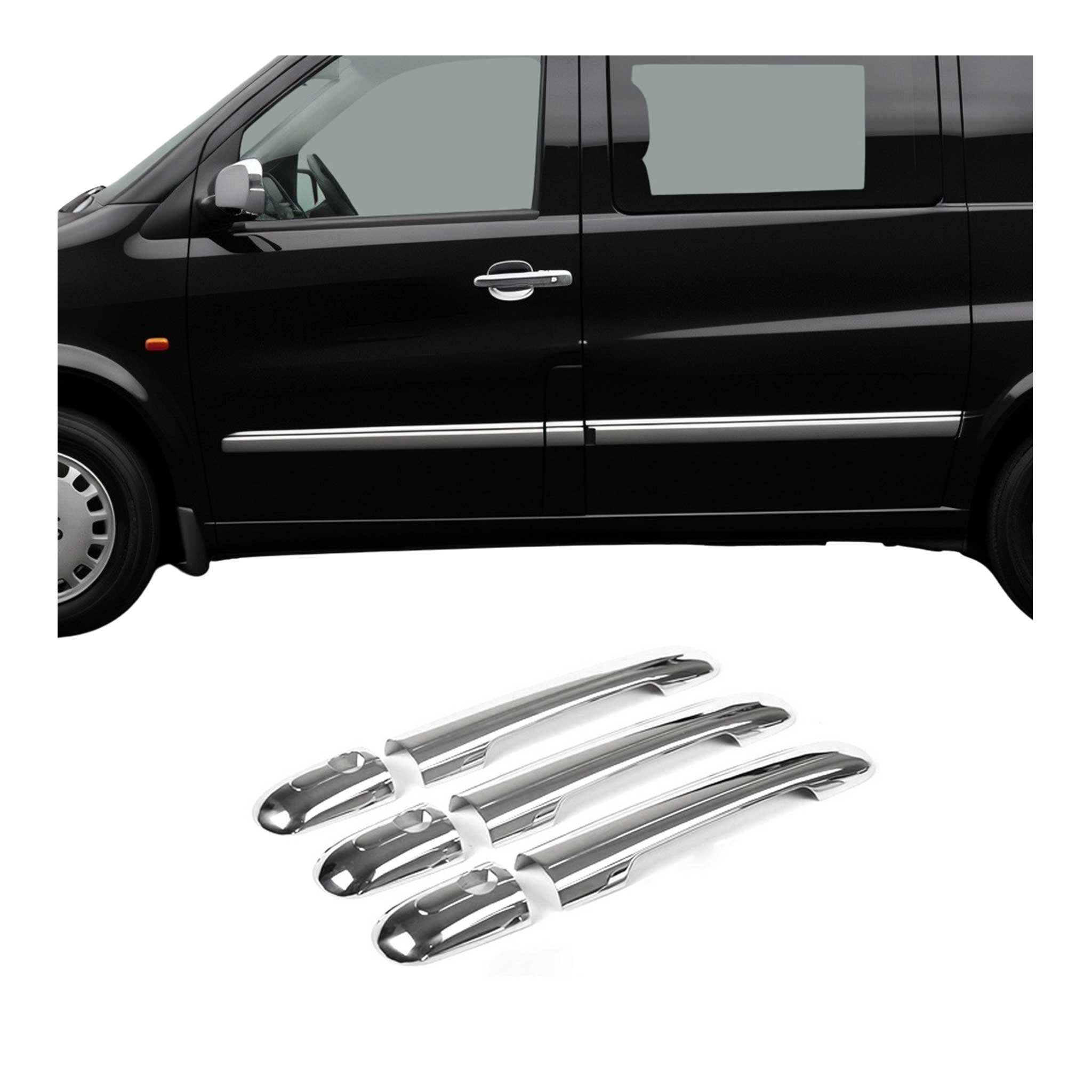 Couverture de poignée de porte pour Mercedes Vito W638 1996-2003 en Acier Inox