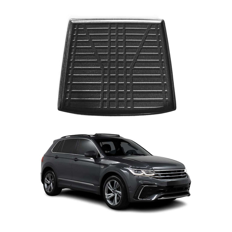 Tapis de Coffre pour VW Tiguan Allspace 2017-2022 en TPE Noir