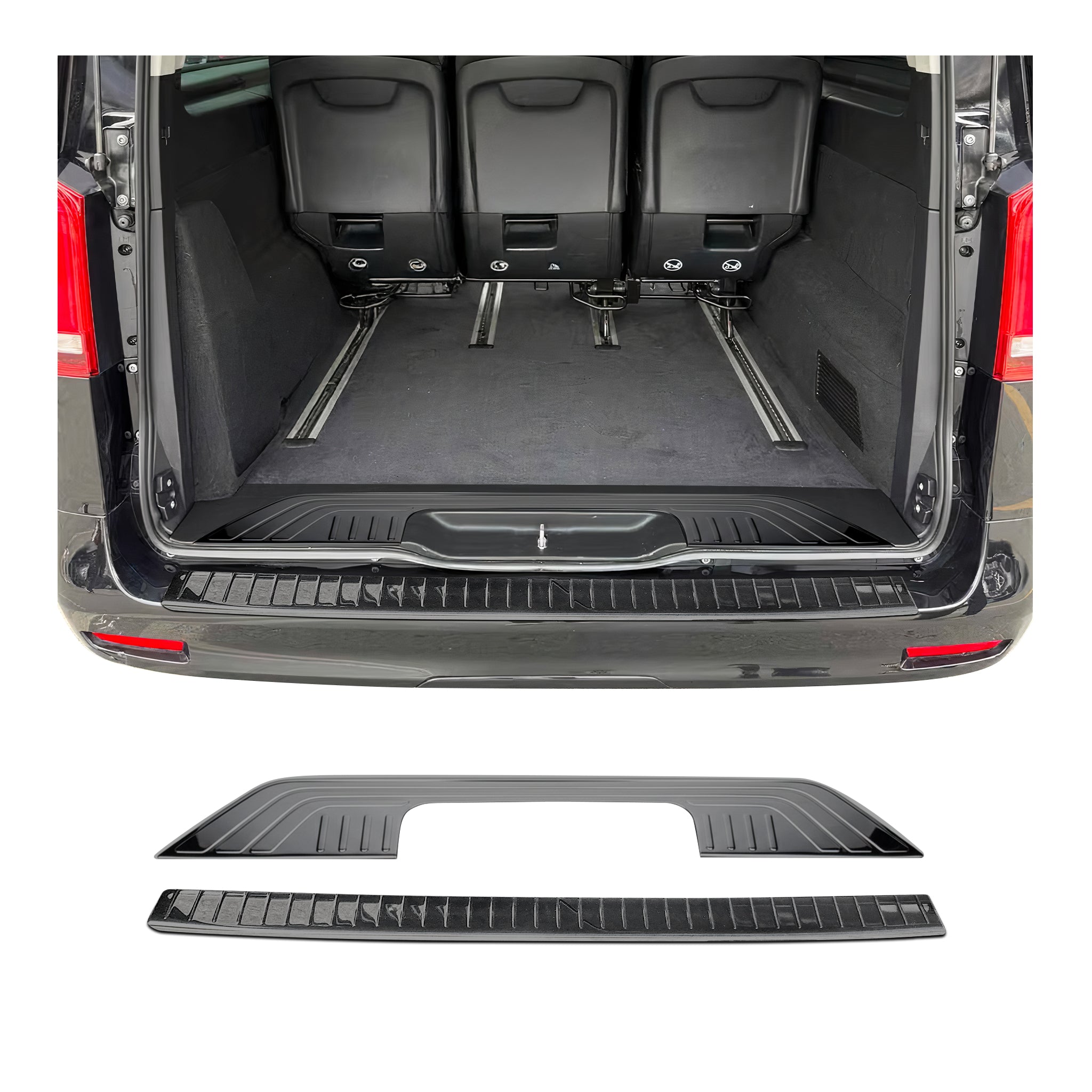 Kit Protection de Pare-Chocs arrière pour Mercedes Vito W447 2014-26 Sombre inox