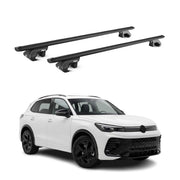 Barres de toit transversales ABE pour VW Tiguan mk3 2024-2026 Aluminium Noir 2x