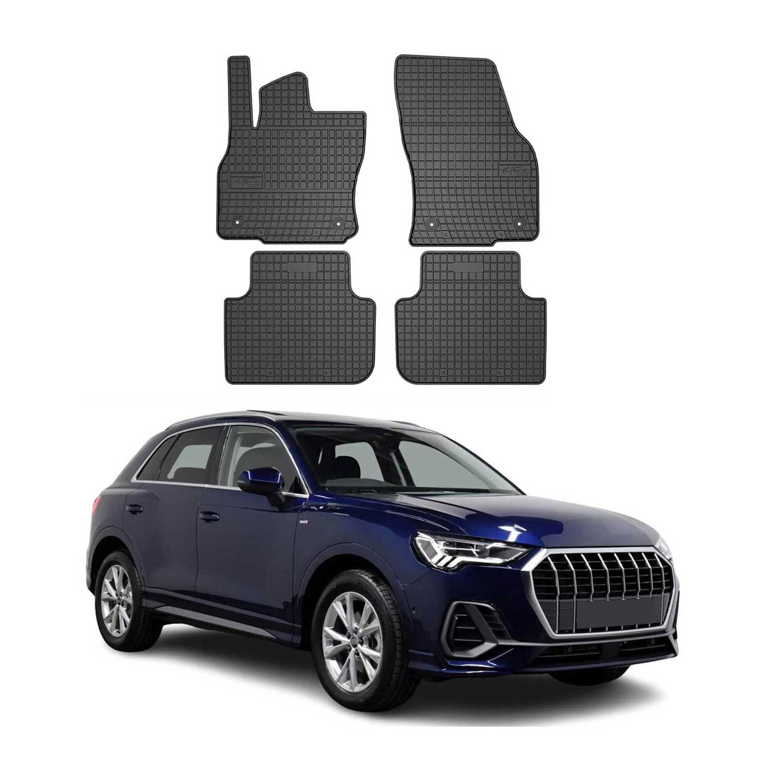 OMAC Tapis de sol pour Audi Q3 / Q3 Sportback 2018-2025 Noir en caoutchouc