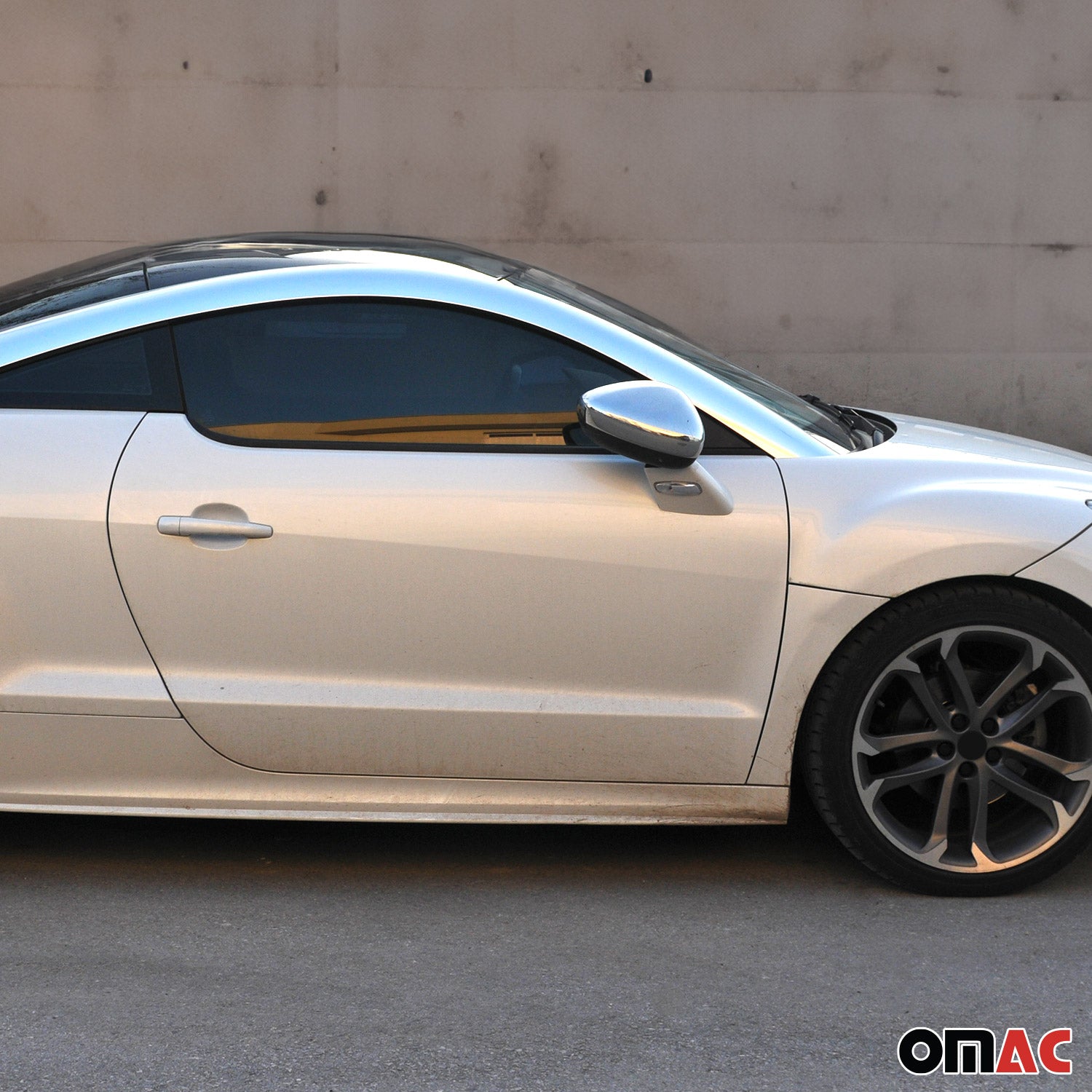 Coques de Rétroviseurs pour Peugeot RCZ 2010-2015 Acier Inoxy Chromé Argent