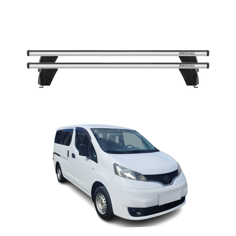 Menabo Barres de toit Transversales pour Nissan NV200 2009-2025 Gris ABE 2x