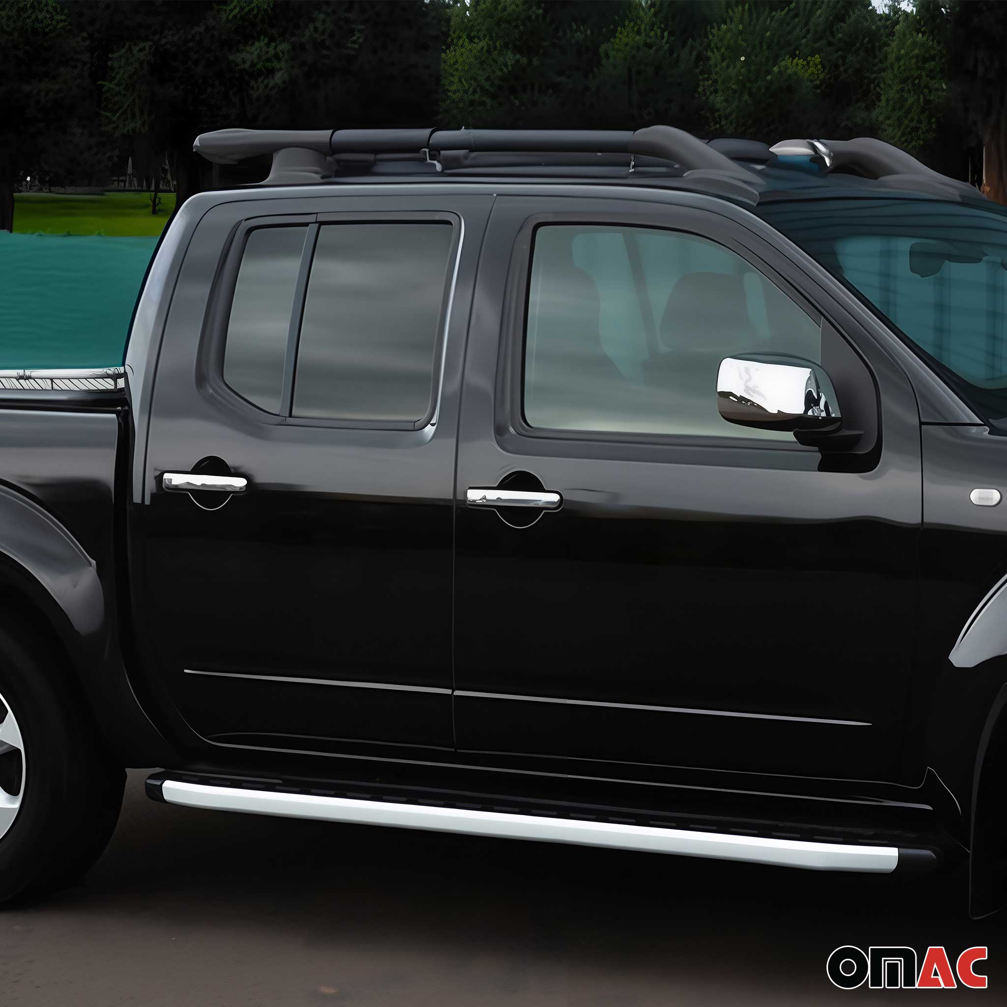 Couverture de poignée de porte pour Nissan Navara 2005-2015 Acier Inox 2Pcs
