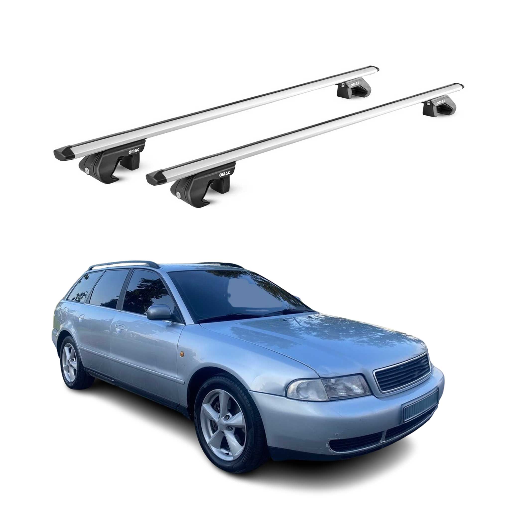 Barres de toit transversales pour Audi A4 Break B5-B6 B7 1995-2008 Gris 2x ABE