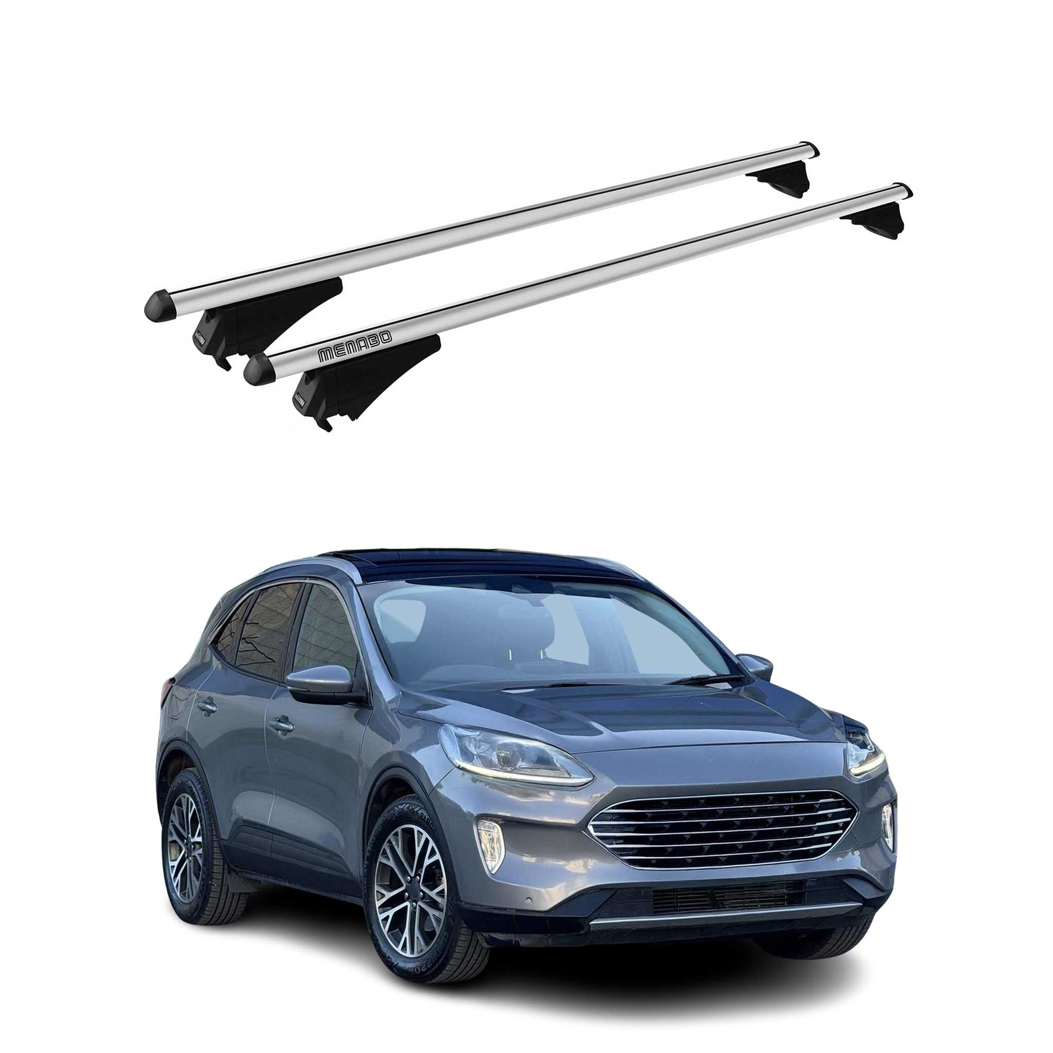 Tiger Barres de toit transversales pour Ford Kuga III 2019-2026 Alu Gris 2x