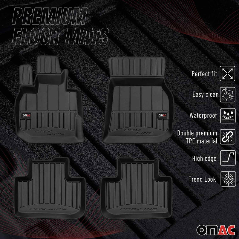 OMAC Tapis de sol caoutchouc pour BMW X3 G01 2017-2024 Noir Premium