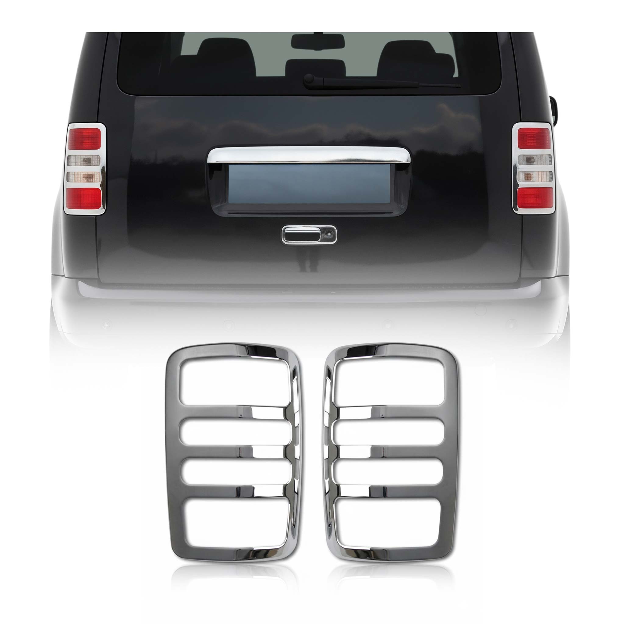 Cadre de Feu Stop Arrière pour VW Caddy 2003-2014 acier inox 2 Pcs