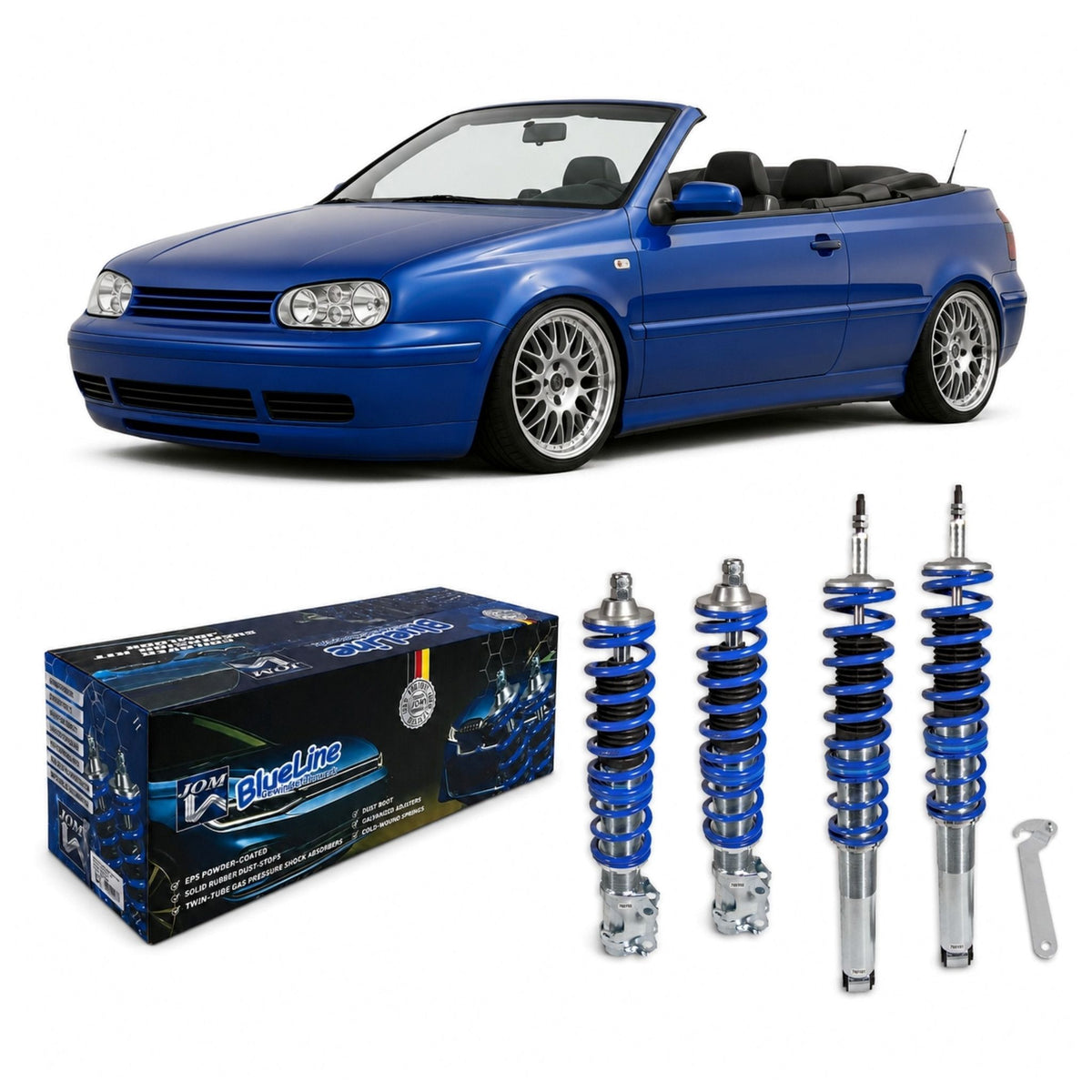 JOM BlueLine Combinés Filetés pour VW Golf 4 Cabriolet